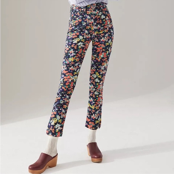 Anthropologie Denim - Anthropologie Maeve Gardenia Ultra High-Rise floral Slim Straight Jeans 29